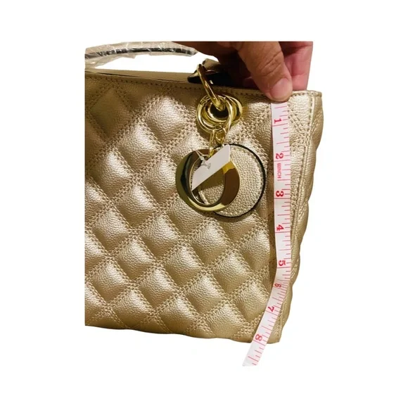 Elegant Gold Quilted Mini Bag - Picture 8 of 8